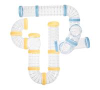 PENIKOKO 2 sets DIY Hamster Tunnel Kit Tubes Transparent Animal Cage Connection Tracks Easy Install for Hamsters Squirrels Pet Supplies