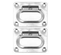PENIKOKO 2 Sets Heavy Duty Stainless Steel Boat Flush Pull Handles Recessed Floor Hatch Latches for Deck Cabin Rv and Applications Corrosion-resistant Boat Handles with Mounting Hardware