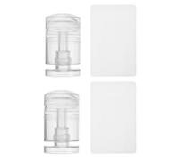 PENIKOKO 2 Sets Rotatable Nail Stamps French Nail Art Stamper Silicone Jelly Stamper Tool for Women DIY Artists Salon