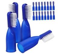 PENIKOKO 20 Pcs Mini Finger Cover Toothbrushes with Soft Bristles Portable Small Toothbrushes for Prison Use and Travel Oral Care Safety in Blue