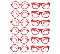 PENIKOKO 20 Pcs Party Eyeglasses Frames Lightweight Round Square DIY Photo Booth Props for Costume Cosplay Masquerade Christmas Performance Accessories