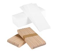 PENIKOKO 200 Pcs Hair Removal Wax Strips and Wooden Wax Applicator Sticks for Body Skin Smooth Non Woven Strips and Flat Wooden Sticks for Legs Arms Bikini Hair Removal at Home and Salon