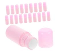PENIKOKO 20pcs 50ml Roller Essential Oil Bottles Reusable Empty Perfume Bottles with Pink Caps for Aromatherapy and Travel Storage