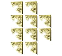 PENIKOKO 20pcs Chinese Style Antique Bronze Corner Protectors Three Sides Edge Guards for Desk Cabinet Safety and Decorative Furniture Edging