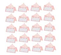 PENIKOKO 20Pcs Pink Lace Guest Seat Cards Paper Place Cards for Weddings Parties Festivals Elegant Handwritten Table Name