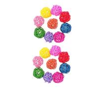 PENIKOKO 20pcs Rattan Balls for Birds Parrot Ball Small Animal Chew Pet Cage Accessories Bunny Treat Rabbit Plaything Hamster Chewing Toy Diy Vase Filler Random Color