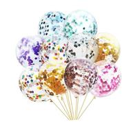 PENIKOKO 20pcs Sequins Latex Confetti Balloons Party Decorations Kit Bright Mixed Pattern for Birthday Festival Gathering Banquet Supplies Safe and Creative