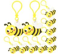PENIKOKO 24pcs Cute Bee Keychains Charming Backpack Purse Hanging Decorations Party Favors for Women Birthday Gifts Crafting Accessories