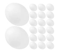 PENIKOKO 24pcs Plastic Bird Eggs Realistic Design Solid Simulation Pigeon Eggs White Shape for Nesting Birds Observation and Scientific Study