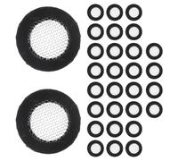 PENIKOKO 24pcs Rubber Washers with Metal Filter Screen for Plumbing Hose Gasket Rubber and Iron Wire Construction Fine Debris Filtration for Shower Hoses and Faucet Sealing Easy