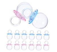 PENIKOKO 24pcs Transparent Candy Boxes Favor Containers for Shower Baptism Birthday Celebrations Fillable Treat Boxes for Guest Favors Blue Pink Mix