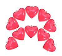 PENIKOKO 25pcs Clear Red Fillable Plastic Heart Decorations Valentine Candy Boxes for DIY Hanging Baubles Wedding Craft Storage Containers Romantic Party Favor Holders