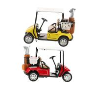 PENIKOKO 2pcs Alloy Golf Cart Model with Pull Back Function Realistic Miniature Vehicle for Desktop Decoration Durable Craft Adornments Red Yellow