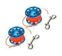 PENIKOKO 2pcs Aluminum Alloy Diving Reel with Pre-Attached Line and Snap Hook Scuba Dive Spool for Underwater Exploration Research and Recreational Diving Gear