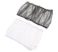 PENIKOKO 2pcs Bird Cage Protective Cover Mesh Netting Seed Guard for Medium Cages 45.6"-66.9" - Black White Star Pattern Dust and Splash Resistant Birdcage Screen for Parakeet and Canary