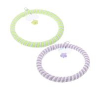PENIKOKO 2pcs Bird Swing Perch Stand Cotton Rope Hanging Rings Toy For Parrot Budgie Parakeet Cockatiel Lovebird Conure Finch Canary Cage Accessories