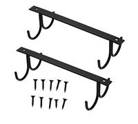 PENIKOKO 2Pcs Black Iron Home Storage Hooks Creative Cup Hangers for Kitchen Utensils Scarves Towels Space Saving Hanging Hooks with Screws for Organizing Your Living Space
