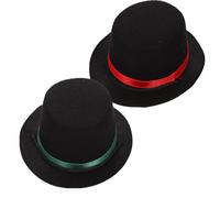 PENIKOKO 2pcs Black Puppy Top Hat Soft Pet Headwear for Dogs and Cats Comfortable Western Style Costume Caps for Birthday Parties Cosplay Family Gatherings Skin-friendly