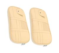 PENIKOKO 2pcs Car Sun Visor Organizer Beige PU Sunglasses Holder with Card Cash Pouch for License Pen Auto Interior Storage for Truck Suv