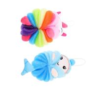 PENIKOKO 2Pcs Cartoon Bathing Loofah Sponge Set Soft Exfoliating Bath Scrubber for Boys and Girls Fun Bath Flowers Suitable for Baby Bathing