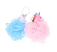 PENIKOKO 2Pcs Cartoon Unicorn Bath Balls for Soft Spa Puff Scrubber with Dense Mesh Gentle Exfoliating Shower Puff for Deep Cleaning and Comfortable Bathing Experience at Home