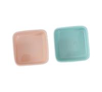 PENIKOKO 2Pcs Ceramic Hamster Feeding Bowls Multi-function Small Pet Food Water Dishes Smooth Surface Anti-spill Mini Bowls for Hamsters Chinchillas with Orange Blue Colors