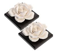 PENIKOKO 2pcs Ceramic Rose Shaped Perfume Diffuser for Home and Car, Indoor Fragrance Diffuser with Unique Decorative Design, for Living Room and Bedroom Decoration