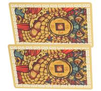 PENIKOKO 2pcs Chinese Amulet Card Protection Card The God Of Fortune Luck Blessing Compact Lightweight Gift for Home Office Car