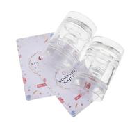 PENIKOKO 2pcs Clear Silicone Nail Stamper with Transparent Jelly Plate for Precise French Tip Manicure Soft Silicone Manicure Stamper Tool for DIY Nail Art at Home and Salon