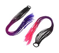 PENIKOKO 2pcs Colorful Braided Ponytail Hair Extensions for Gradient Synthetic Dreadlock Hairpiece Set Festival Party Cosplay Hair Accessories
