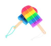 PENIKOKO 2pcs Creative Ice Cream Shaped Bath Sponge with Easy-Grip Wooden Handle for Women Exfoliating Body Scrub Sponge for Shower Bath Travel Gym Use