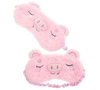 PENIKOKO 2Pcs Cute Plush Animal Sleep Mask for Soft Lightweight Eye Shade for Travel Napping Breathable Comfortable Eye Cover for Bedroom Office Living