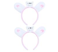 PENIKOKO 2pcs Cute Plush Polar Bear and Fox Ear Headbands Lightweight Hair Accessories for Women Party Favors Cosplay Photo Props Fun Decorative Hoops