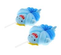 PENIKOKO 2pcs Cute Shark Mesh Body Sponge for Soft Bath Shower Scrubber Exfoliating Wash Sponge Safe Bathtime Gentle Skin Cleaning Accessory