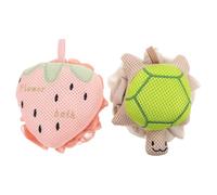 PENIKOKO 2PCS Cute Turtle Strawberry Bath Sponges Soft Mesh Shower Loofah for Gentle Exfoliating Body Scrubber with Enhanced Production Safe Polyester Material for Bath Fun and Efficient