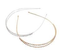 PENIKOKO 2pcs Double Layer Rhinestone Headbands for Women Korean Style Hairbands with Sparkly Studded Design Embellished Hair Hoops for Weddings Parties and Daily Wear