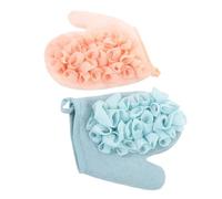 PENIKOKO 2pcs Double Sided Exfoliating Bath Loofah Mitts for Shower Deep Cleansing Dead Skin Remover Gloves with Soft and Rough Sides Self Cleaning Body Scrub Massage for Men and Women