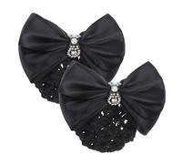 PENIKOKO 2pcs Elegant Bowknot Hair Bun Covers Retro Style Hair Net Clips for Nurses Stewardesses Versatile Accessories for Thin Thick for Formal Casual Occasions