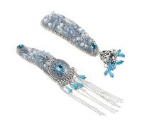 PENIKOKO 2pcs Ethnic Style Rhinestone Hair Clips With Tassel And Imitation Pearl Sparkly Hair Accessories For Women Weddings Party And Events