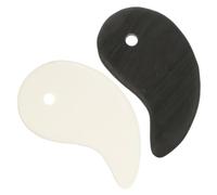 PENIKOKO 2pcs Face Scraper and Lymphatic Massage Board Set, Black and White Daily Use Reusable Scraping Tools for Home Facial and Body Massage Wellness