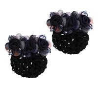 PENIKOKO 2pcs Flower Hairnet Clips for Women Lightweight Fabric and Metal Bun Covers Adding A Touch of Glamour with Netting Structure, for Daily Outfits and Work