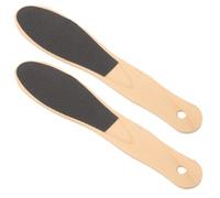 PENIKOKO 2pcs Foot File Wood Handle Dead Skin Remover Foot Exfoliator for Callus Removal Pedicure Tool Lightweight for Men Women Adults