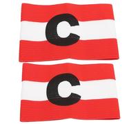 PENIKOKO 2pcs Football Captain Armbands Nylon Elastic Soccer Team Leader Bands Bright Red Portable for Youth and Adult Players