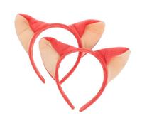 PENIKOKO 2pcs Foxes Ears Headband for Girls, Animal Costume Ears Headwear Made of Fabric, Comfortable for Wearing, for Holidays and Masquerade Parties
