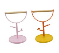PENIKOKO 2Pcs Freestanding Bird Stand Wooden Parrot Perch Rack for Indoor Training Bird Supplies for Budgies Cockatiels and Lovebirds Promotes and Activity