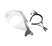 PENIKOKO 2PCS Funny Rustic Fish Hair Hoop Washable Reusable Sea Animal Headband with Big and Small Fish Design Humorous Cosplay Accessory for Themed Spa Days Parties and Costume Events