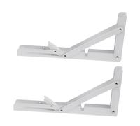 PENIKOKO 2PCS Heavy Duty Folding Shelf Brackets Stainless Steel Triangle Support for Wall-Mounted Shelving and Workbench Storage Space-Saving Collapsible Brackets with Strong Load Capacity