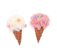 PENIKOKO 2pcs Ice Cream Bath Balls Portable Shower Sponge Elastic Loofah Sponge for Household Bath Supply