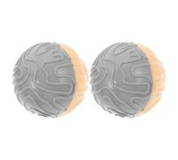 PENIKOKO 2pcs Interactive Pet Squeaky Rubber Balls for Dogs, 6.5cm Small Chew for Teeth Cleaning and Teething, Sturdy Grey Dog for Training and Play