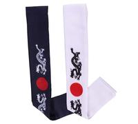 PENIKOKO 2pcs Japanese Wide Breathable Headbands for Karate Training and Chef Use Craftsmanship One Fits for Sports Martial Arts and Costume Events